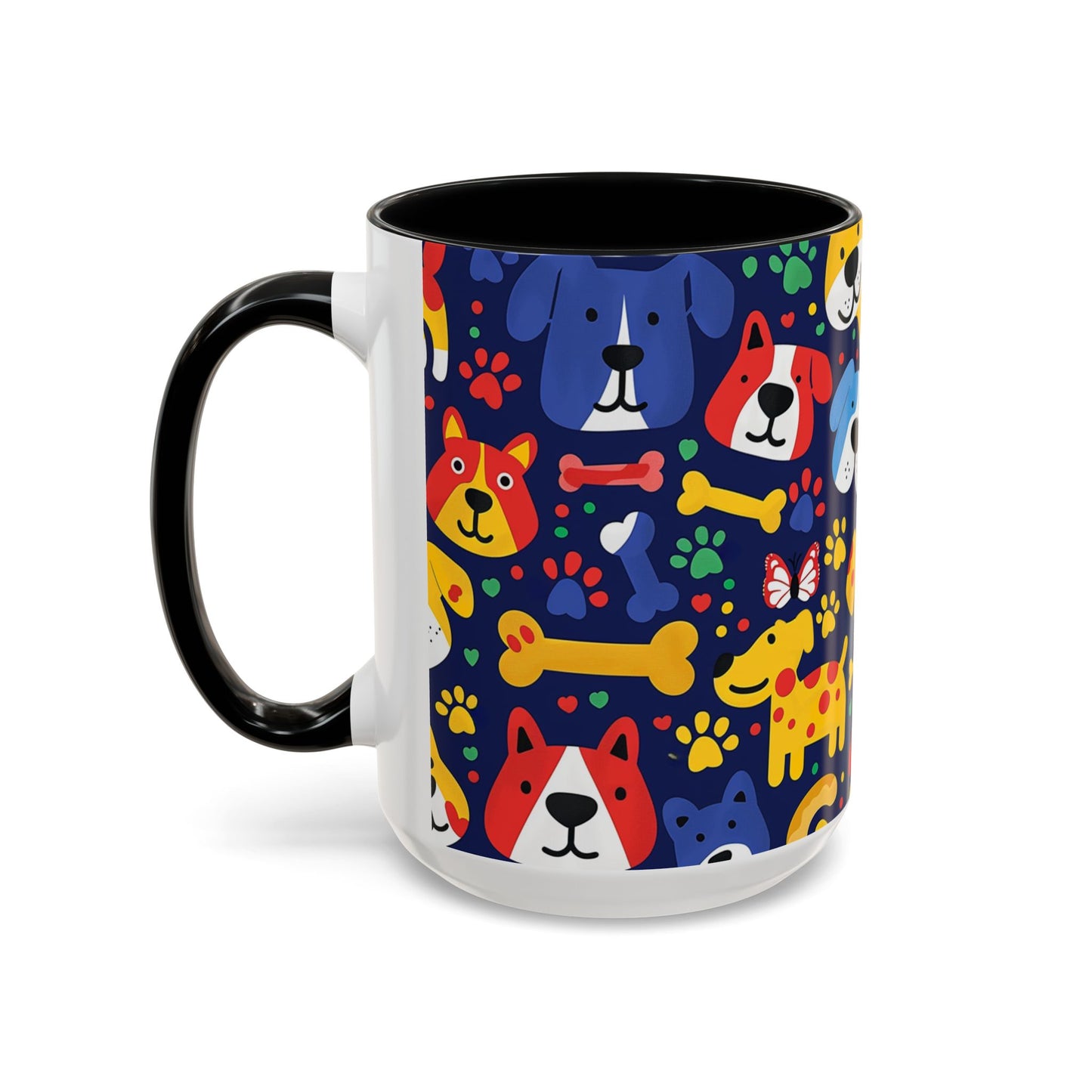 Whimsical Dog-Themed Coffee Mug, Fun Pet Lover Gift, Colorful Animal Cup, Unique Housewarming Present, Dog Owner Accessories