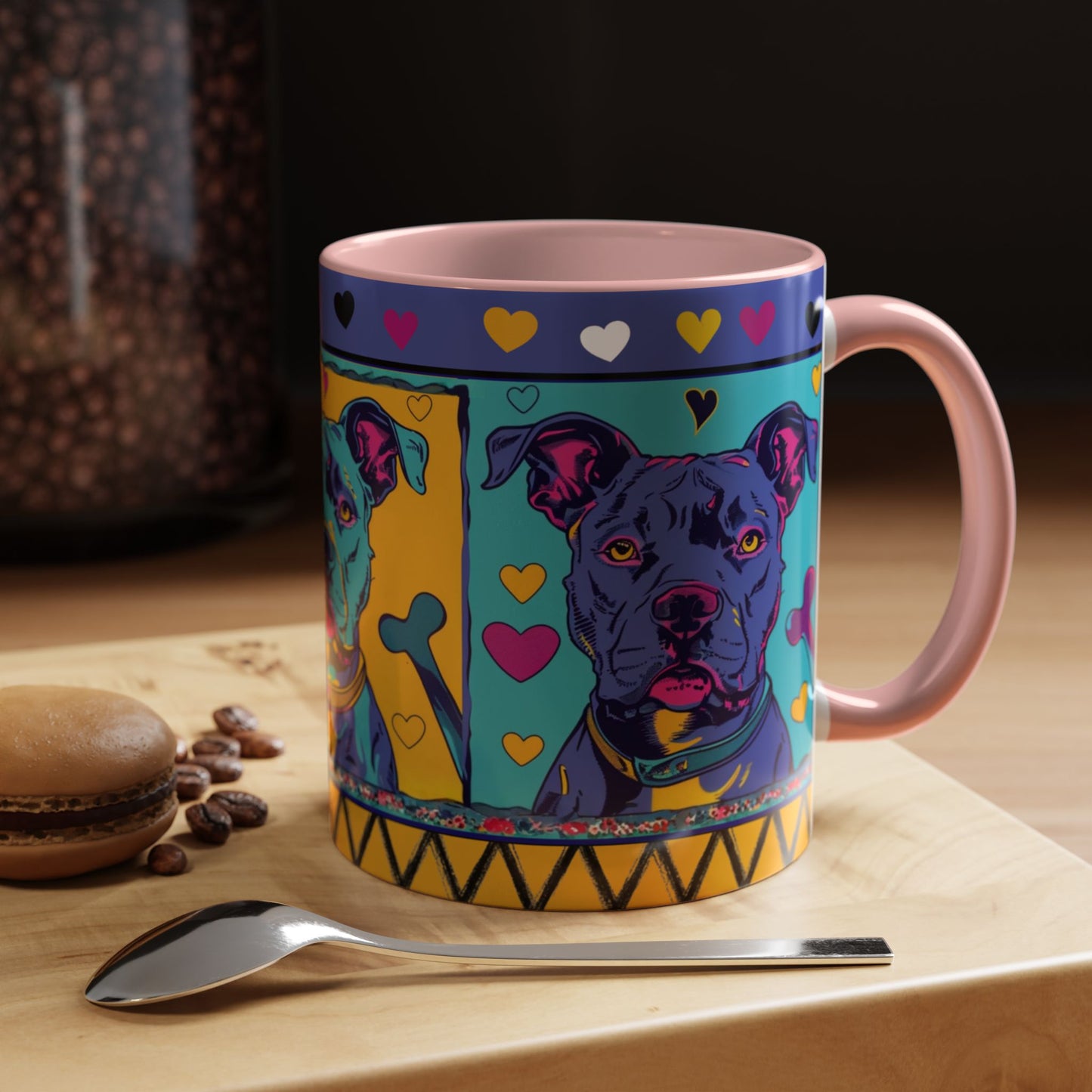 Colorful Pit Bull Pop Art Mug | Dog Lover Gift | Accent Coffee Mug 11oz 15oz