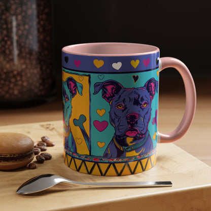 Colorful Pit Bull Pop Art Mug | Dog Lover Gift | Accent Coffee Mug 11oz 15oz