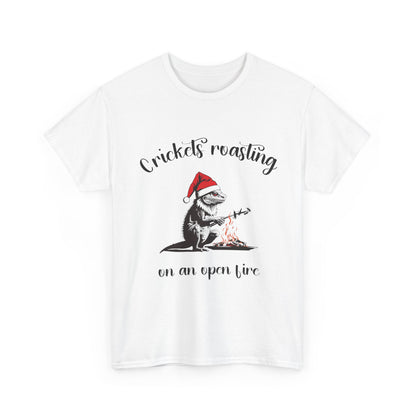 Crickets Roasting Bearded Dragon Christmas Shirt Funny Reptile Lover Tee Cute Lizard Holiday Gift Beardie Pet Graphic TShirt