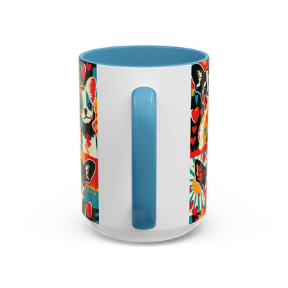 Viva Chihuahua Pop Art Mug, Colorful Fiesta Dog Coffee Cup, Fun Mexican Dog Lover Gift