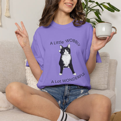 A Little Wobbly A Lot Wonderful Shirt - Cerebellar Hypoplasia Cat T-Shirt - Hopper Cat Tee