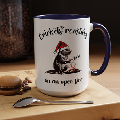 Crickets Roasting Bearded Dragon Christmas Mug Funny Reptile Lover Gift Lizard Holiday Coffee Cup Cute Beardie Pet Present