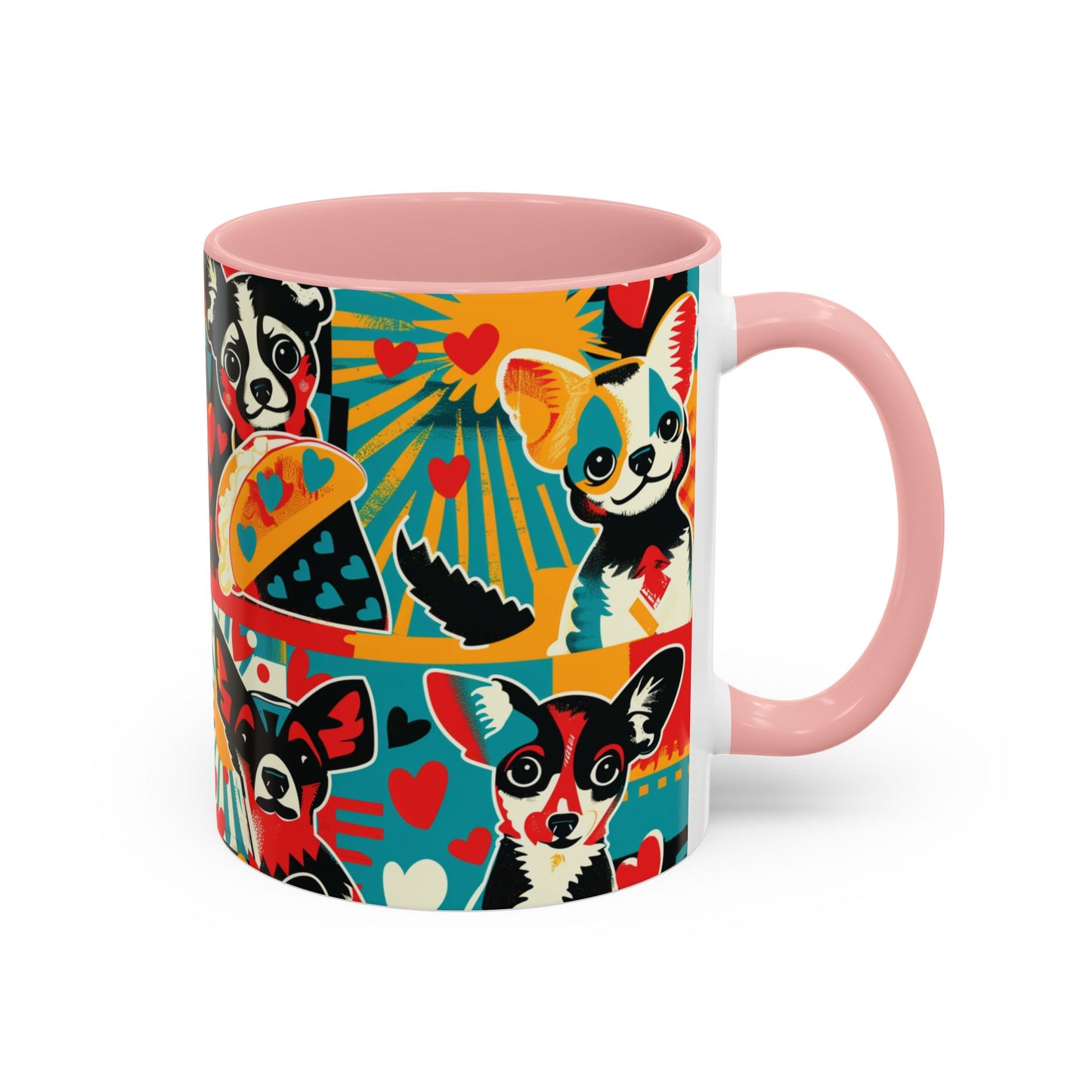 Viva Chihuahua Pop Art Mug, Colorful Fiesta Dog Coffee Cup, Fun Mexican Dog Lover Gift