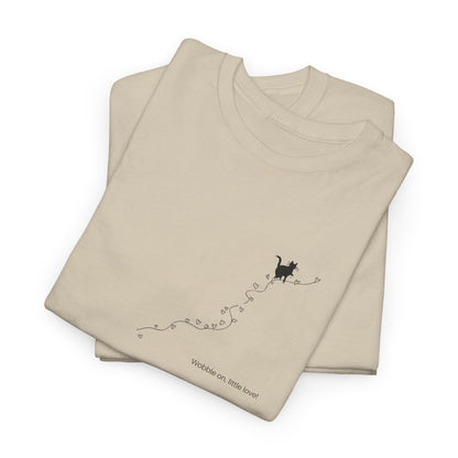 Cerebellar Hypoplasia Cat Line Art Shirt: Wobbly Cat Lover Gift