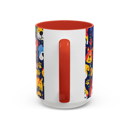 Whimsical Dog-Themed Coffee Mug, Fun Pet Lover Gift, Colorful Animal Cup, Unique Housewarming Present, Dog Owner Accessories