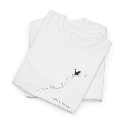 Cerebellar Hypoplasia Cat Line Art Shirt: Wobbly Cat Lover Gift