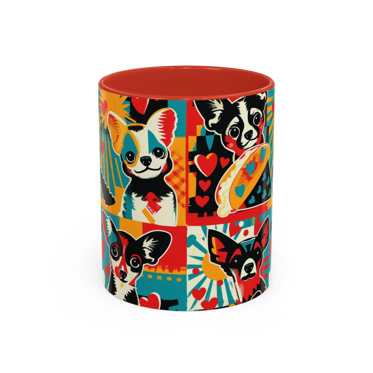Viva Chihuahua Pop Art Mug, Colorful Fiesta Dog Coffee Cup, Fun Mexican Dog Lover Gift