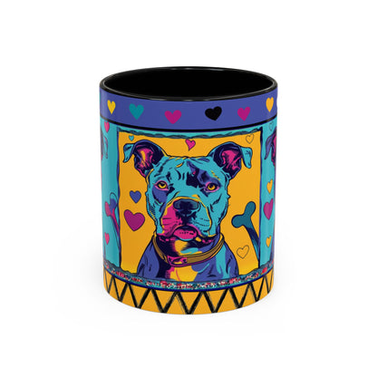 Colorful Pit Bull Pop Art Mug | Dog Lover Gift | Accent Coffee Mug 11oz 15oz