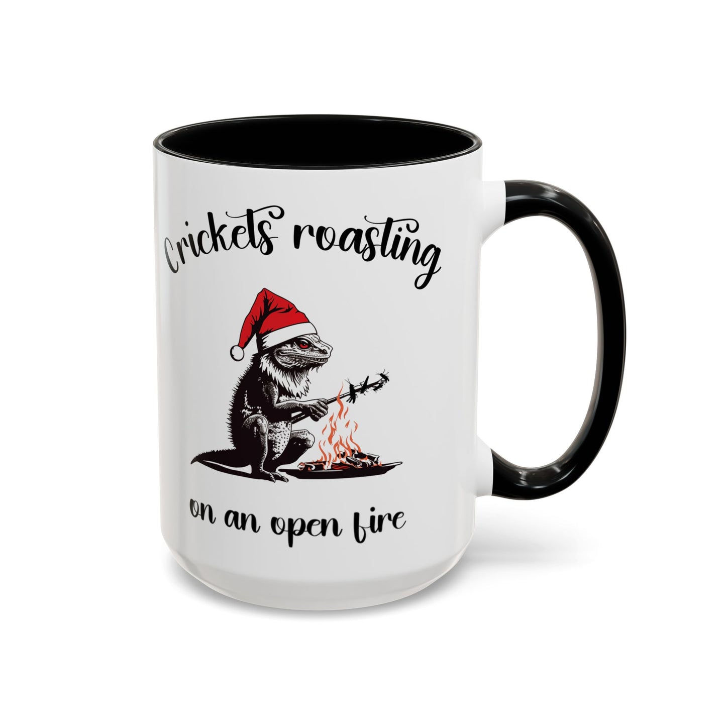 Crickets Roasting Bearded Dragon Christmas Mug Funny Reptile Lover Gift Lizard Holiday Coffee Cup Cute Beardie Pet Present