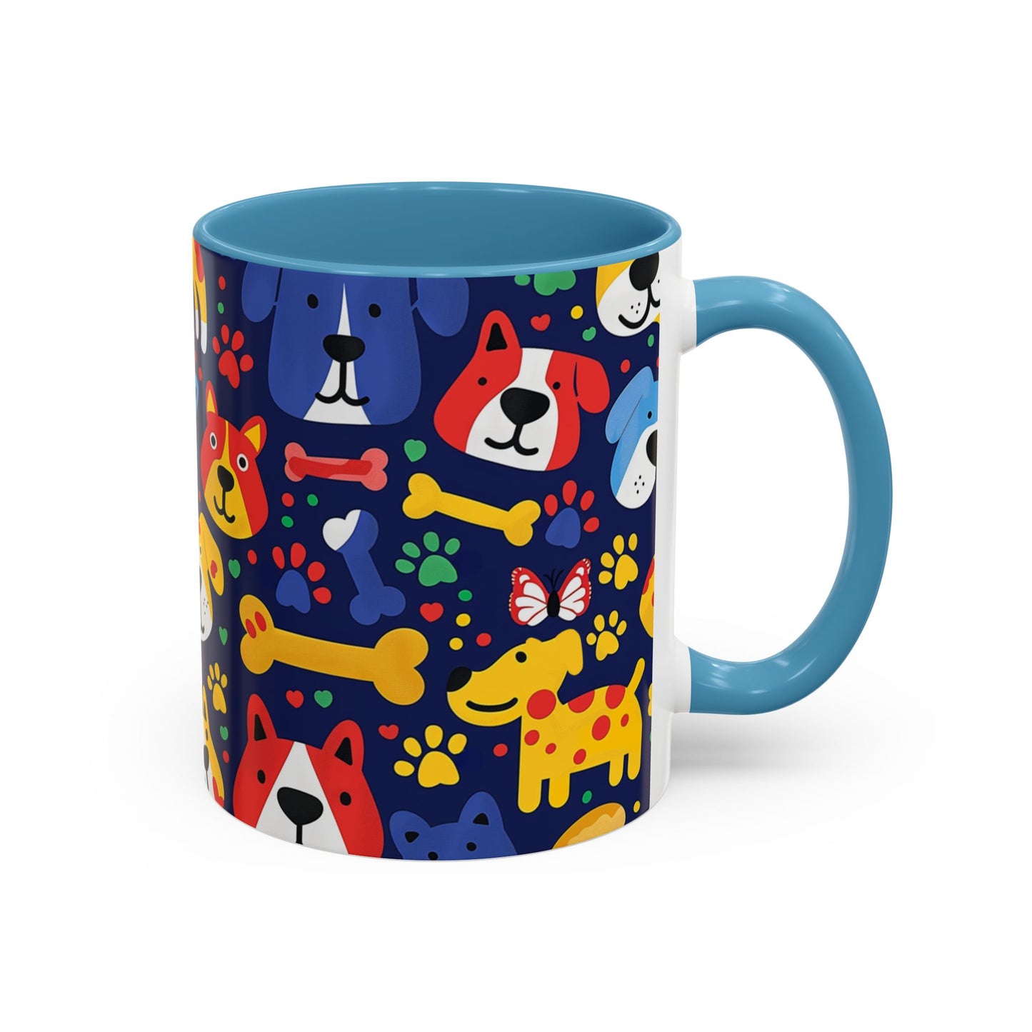 Whimsical Dog-Themed Coffee Mug, Fun Pet Lover Gift, Colorful Animal Cup, Unique Housewarming Present, Dog Owner Accessories