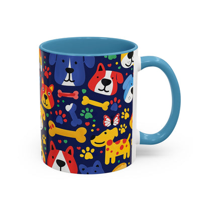 Whimsical Dog-Themed Coffee Mug, Fun Pet Lover Gift, Colorful Animal Cup, Unique Housewarming Present, Dog Owner Accessories