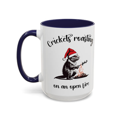 Crickets Roasting Bearded Dragon Christmas Mug Funny Reptile Lover Gift Lizard Holiday Coffee Cup Cute Beardie Pet Present
