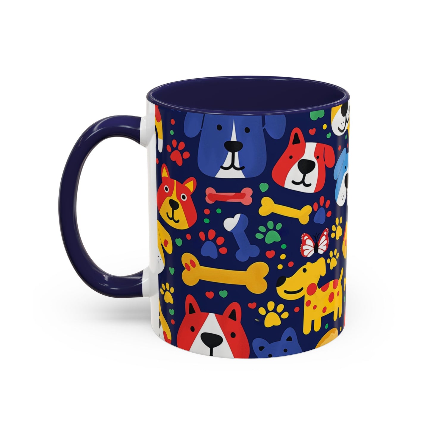 Whimsical Dog-Themed Coffee Mug, Fun Pet Lover Gift, Colorful Animal Cup, Unique Housewarming Present, Dog Owner Accessories
