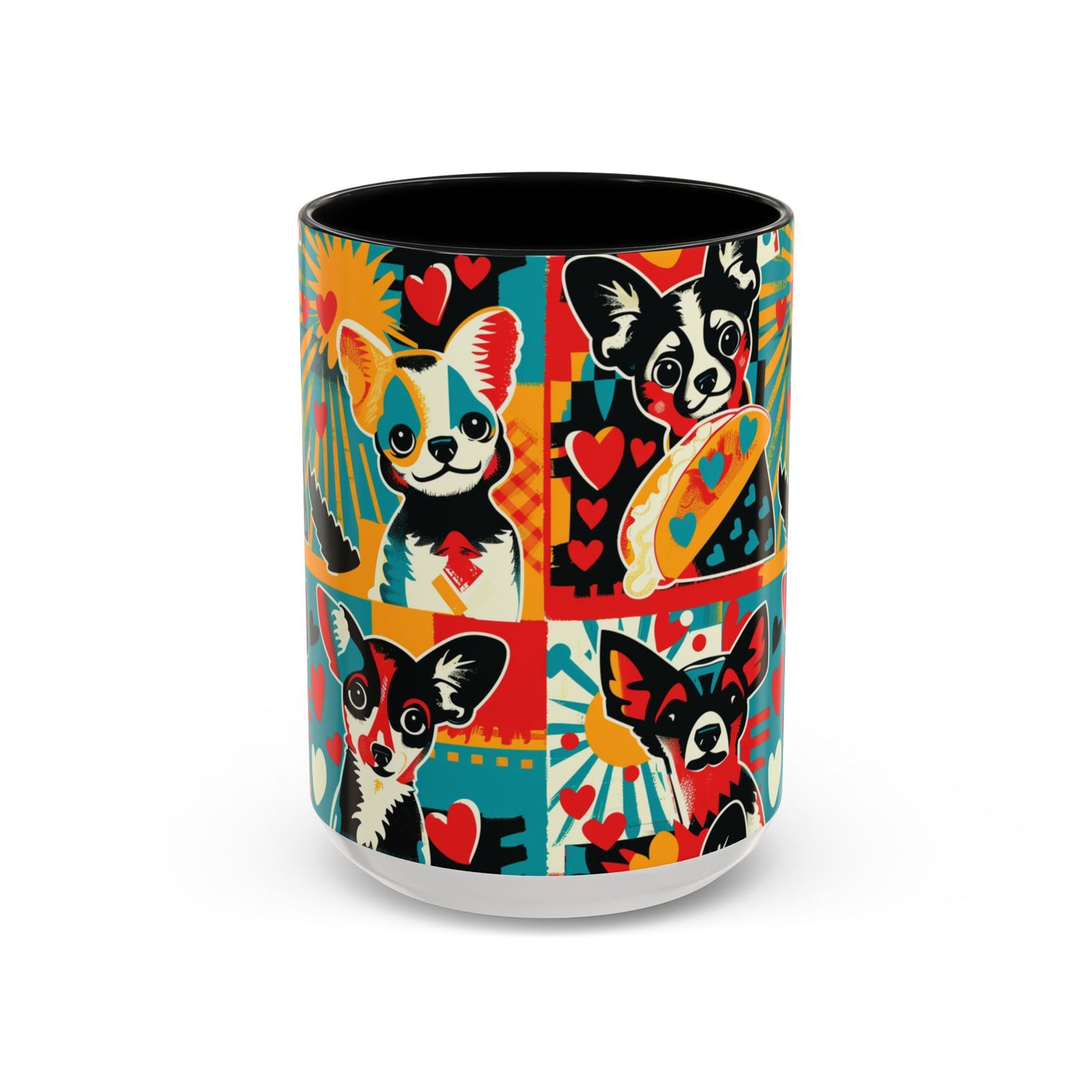Viva Chihuahua Pop Art Mug, Colorful Fiesta Dog Coffee Cup, Fun Mexican Dog Lover Gift