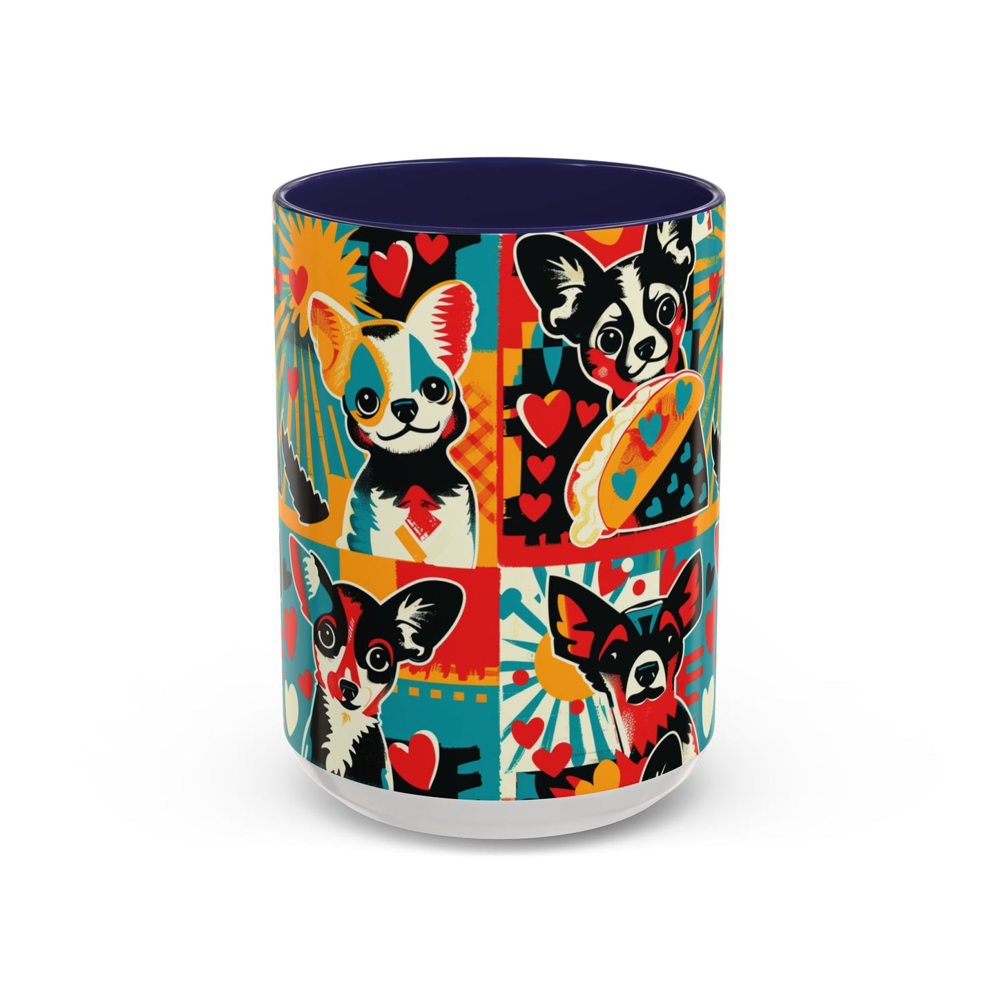 Viva Chihuahua Pop Art Mug, Colorful Fiesta Dog Coffee Cup, Fun Mexican Dog Lover Gift