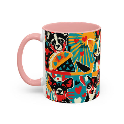 Viva Chihuahua Pop Art Mug, Colorful Fiesta Dog Coffee Cup, Fun Mexican Dog Lover Gift