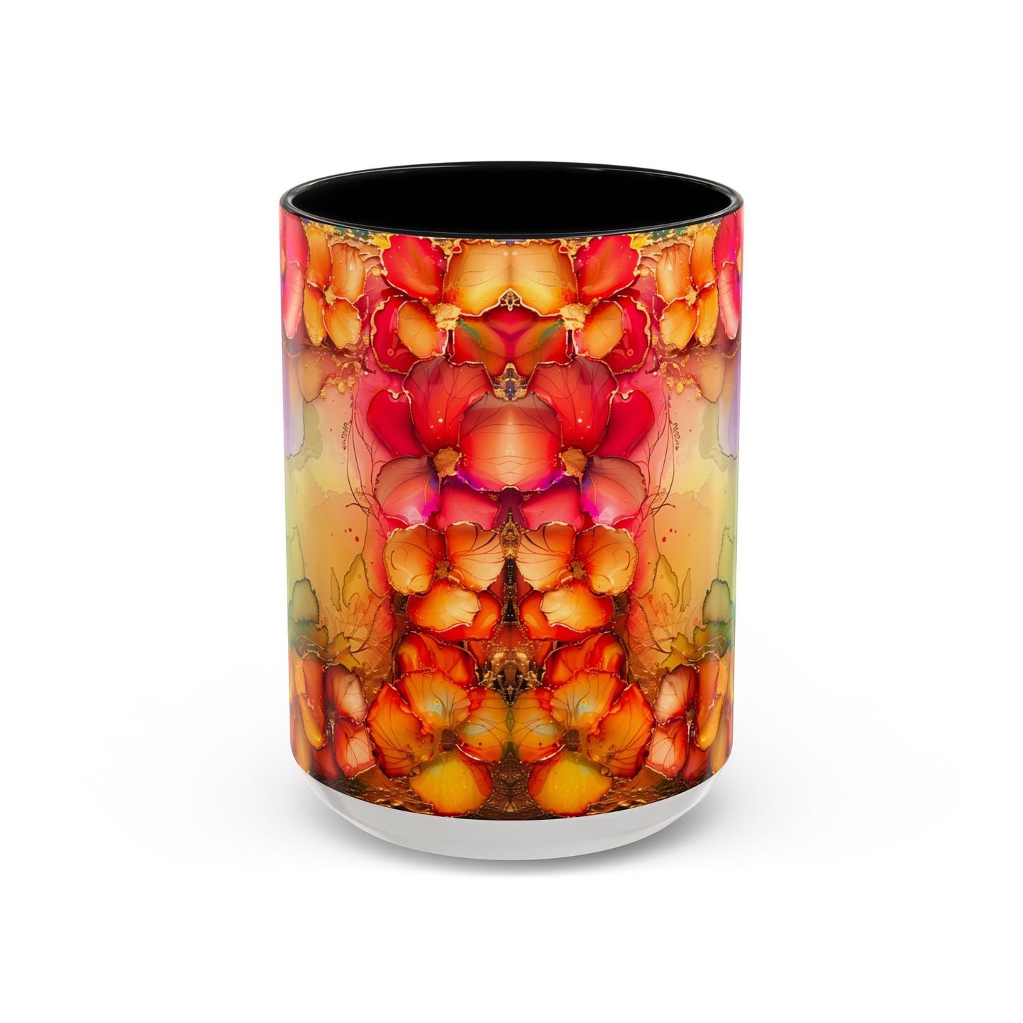 Vibrant Geode Heart Mug, Alcohol Ink Abstract Rainbow Coffee Cup, Colorful Crystal Art Design, Positive Energy Gift, Artistic Boho Mug