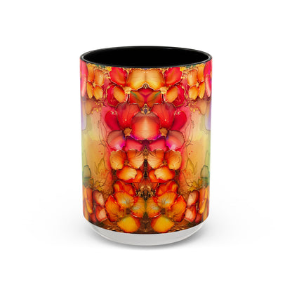 Vibrant Geode Heart Mug, Alcohol Ink Abstract Rainbow Coffee Cup, Colorful Crystal Art Design, Positive Energy Gift, Artistic Boho Mug