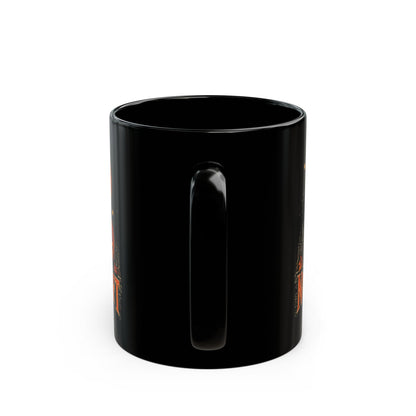 Night Shift black cat pumpkin mug | Halloween coffee mug