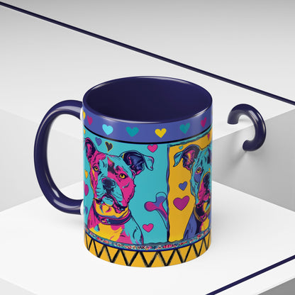 Colorful Pit Bull Pop Art Mug | Dog Lover Gift | Accent Coffee Mug 11oz 15oz