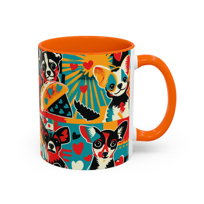 Viva Chihuahua Pop Art Mug, Colorful Fiesta Dog Coffee Cup, Fun Mexican Dog Lover Gift
