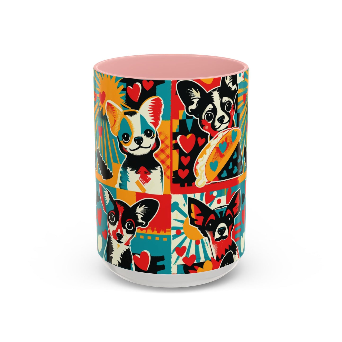 Viva Chihuahua Pop Art Mug, Colorful Fiesta Dog Coffee Cup, Fun Mexican Dog Lover Gift