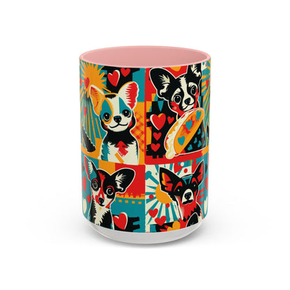 Viva Chihuahua Pop Art Mug, Colorful Fiesta Dog Coffee Cup, Fun Mexican Dog Lover Gift