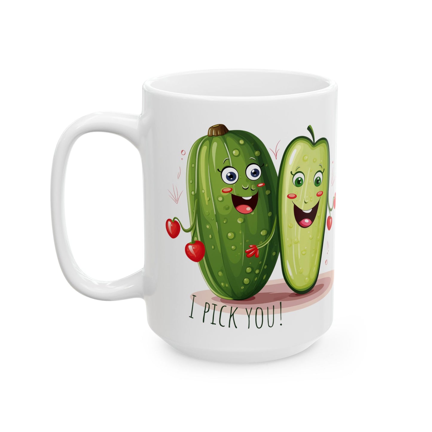 I Pick You Mug – Cute Pickle Valentine Gift – Funny Pun Coffee Cup