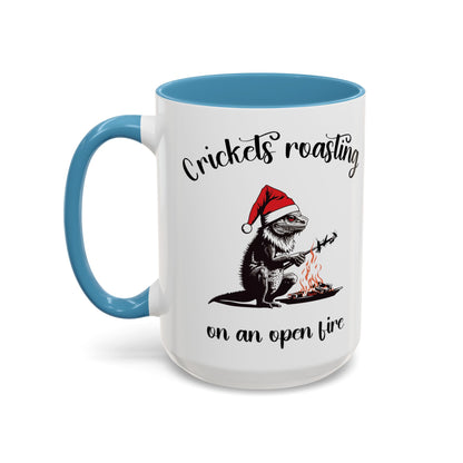 Crickets Roasting Bearded Dragon Christmas Mug Funny Reptile Lover Gift Lizard Holiday Coffee Cup Cute Beardie Pet Present