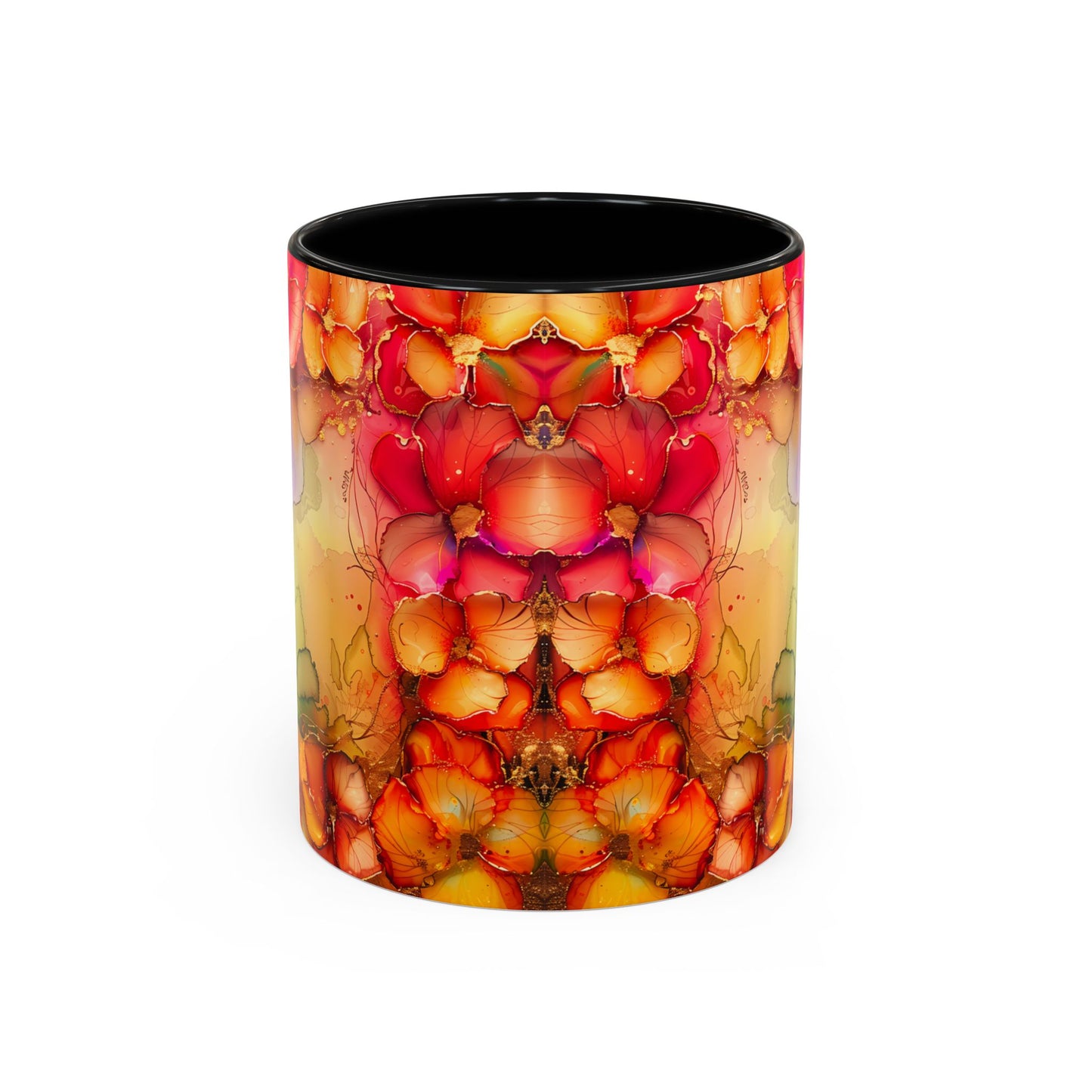 Vibrant Geode Heart Mug, Alcohol Ink Abstract Rainbow Coffee Cup, Colorful Crystal Art Design, Positive Energy Gift, Artistic Boho Mug