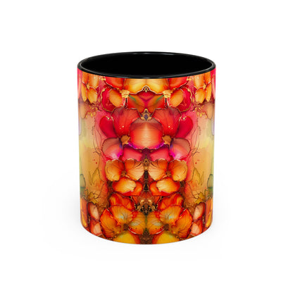 Vibrant Geode Heart Mug, Alcohol Ink Abstract Rainbow Coffee Cup, Colorful Crystal Art Design, Positive Energy Gift, Artistic Boho Mug