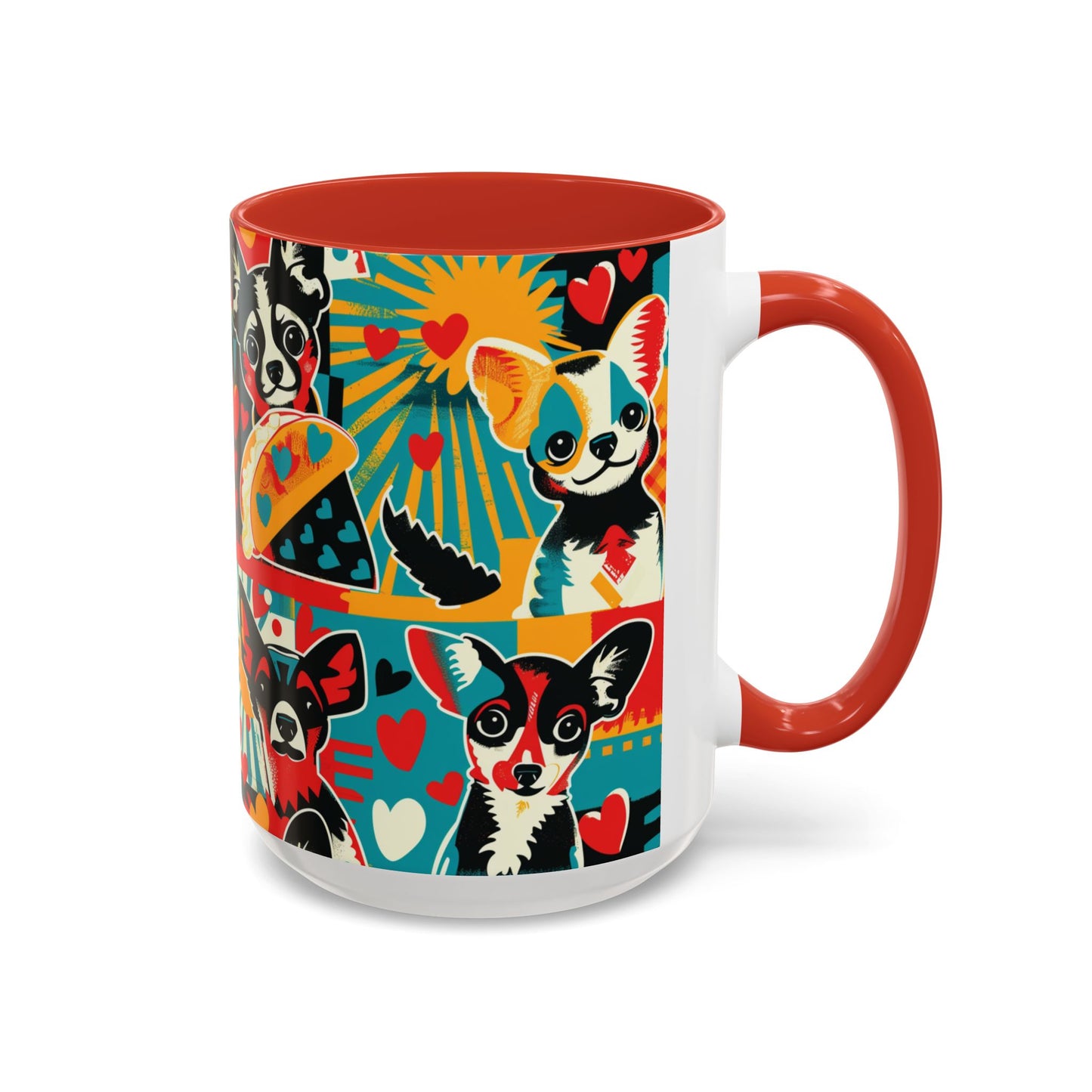 Viva Chihuahua Pop Art Mug, Colorful Fiesta Dog Coffee Cup, Fun Mexican Dog Lover Gift