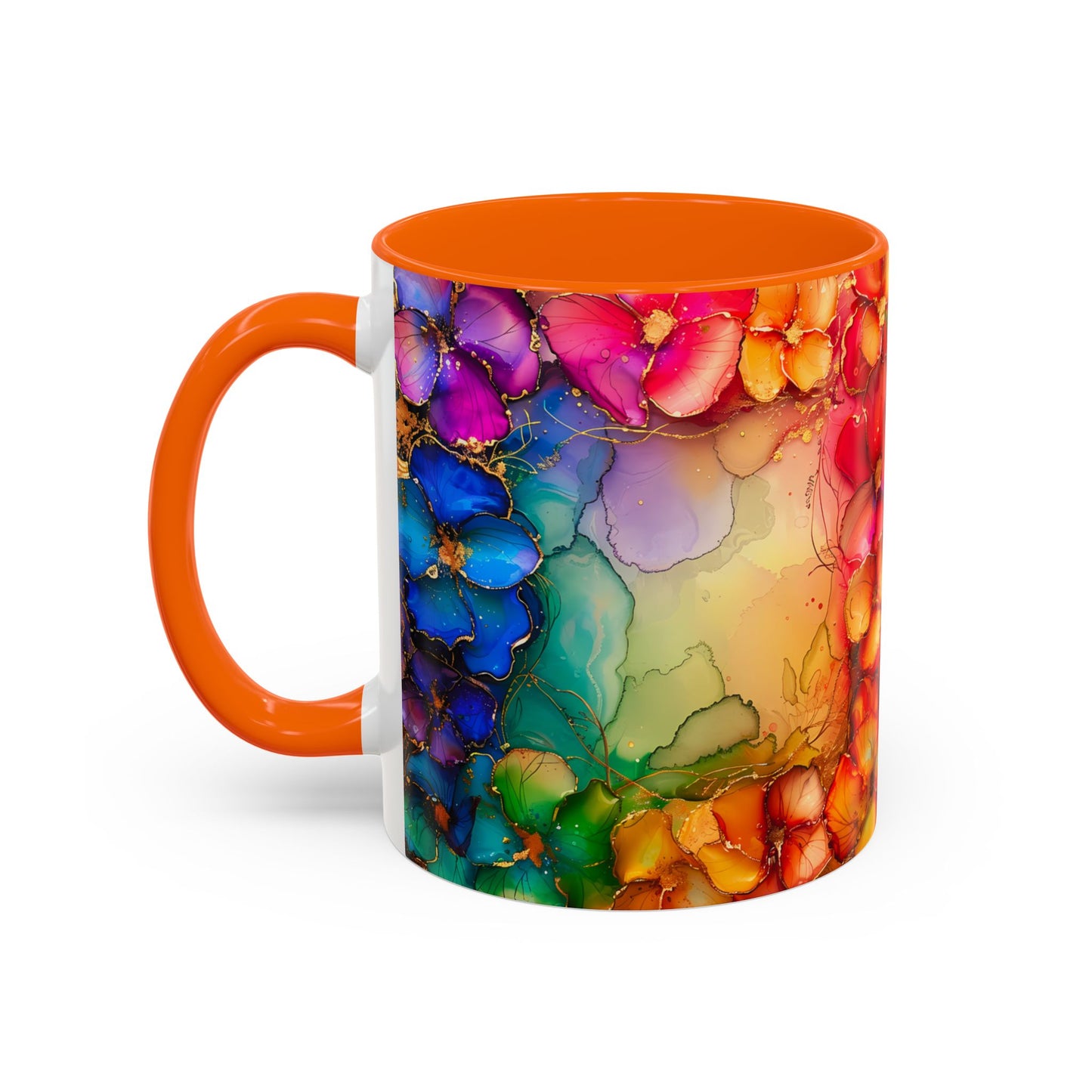 Vibrant Geode Heart Mug, Alcohol Ink Abstract Rainbow Coffee Cup, Colorful Crystal Art Design, Positive Energy Gift, Artistic Boho Mug
