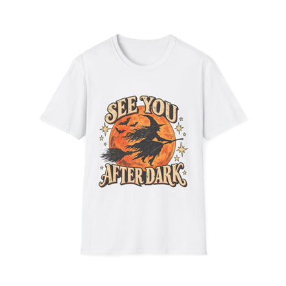 See You After Dark Witch Halloween Shirt, Vintage Halloween T-Shirt, Retro Witch Moon Spooky Season Tee