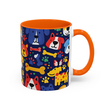 Whimsical Dog-Themed Coffee Mug, Fun Pet Lover Gift, Colorful Animal Cup, Unique Housewarming Present, Dog Owner Accessories