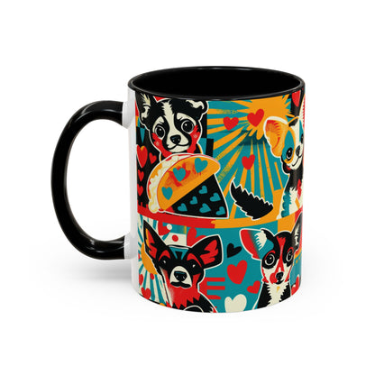Viva Chihuahua Pop Art Mug, Colorful Fiesta Dog Coffee Cup, Fun Mexican Dog Lover Gift