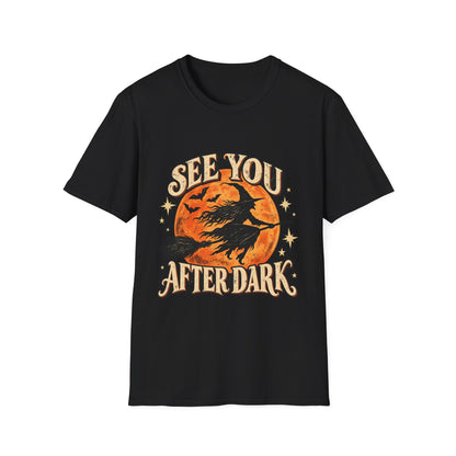 See You After Dark Witch Halloween Shirt, Vintage Halloween T-Shirt, Retro Witch Moon Spooky Season Tee