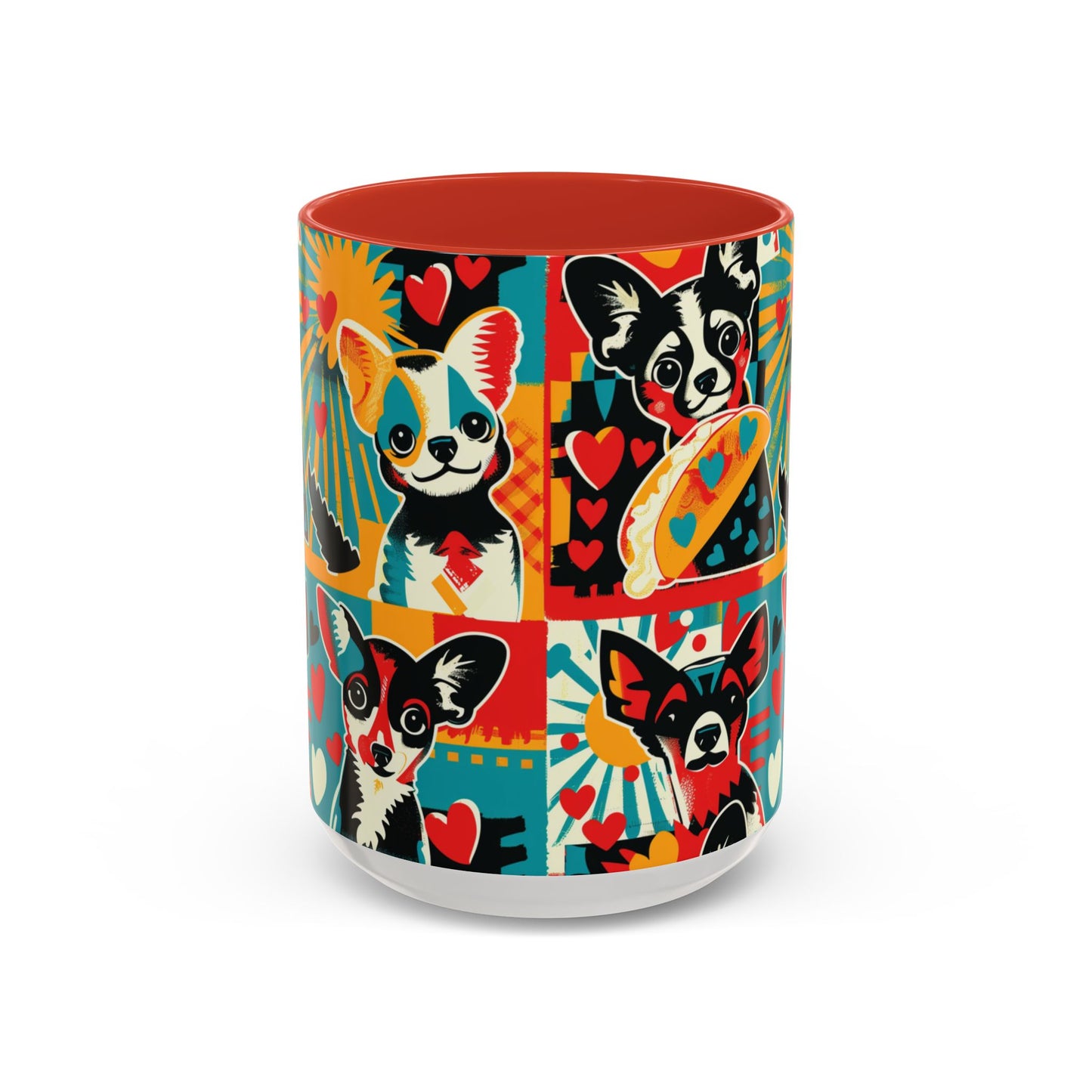 Viva Chihuahua Pop Art Mug, Colorful Fiesta Dog Coffee Cup, Fun Mexican Dog Lover Gift
