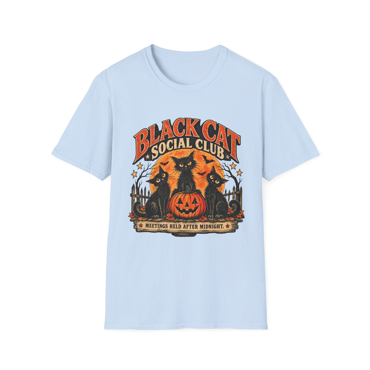 Black Cat Social Club Halloween Shirt, Vintage Black Cat T-Shirt, Retro Halloween Pumpkin Tee, Spooky Cat Lover Shirt