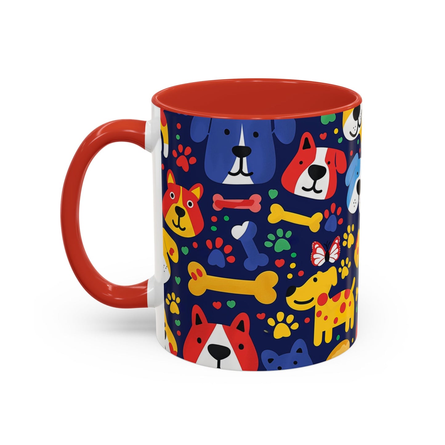 Whimsical Dog-Themed Coffee Mug, Fun Pet Lover Gift, Colorful Animal Cup, Unique Housewarming Present, Dog Owner Accessories