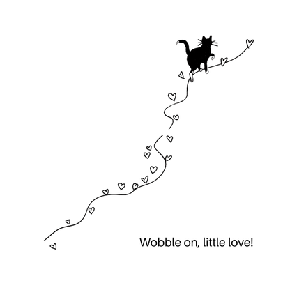 Cerebellar Hypoplasia Cat Line Art Shirt: Wobbly Cat Lover Gift