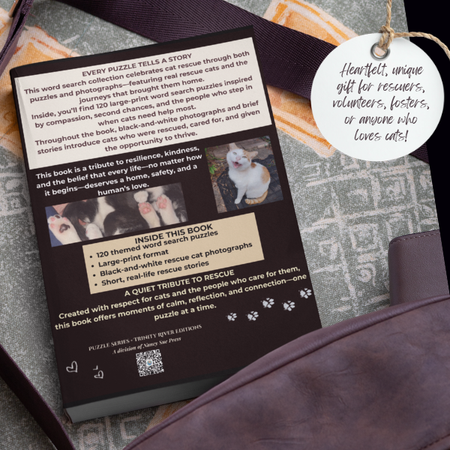 Cat Rescue Word Search Large Print Puzzles: Relaxing Word Search Puzzles With Heartwarming Photos & Stories Celebrating Cat Rescuers and Second Chances