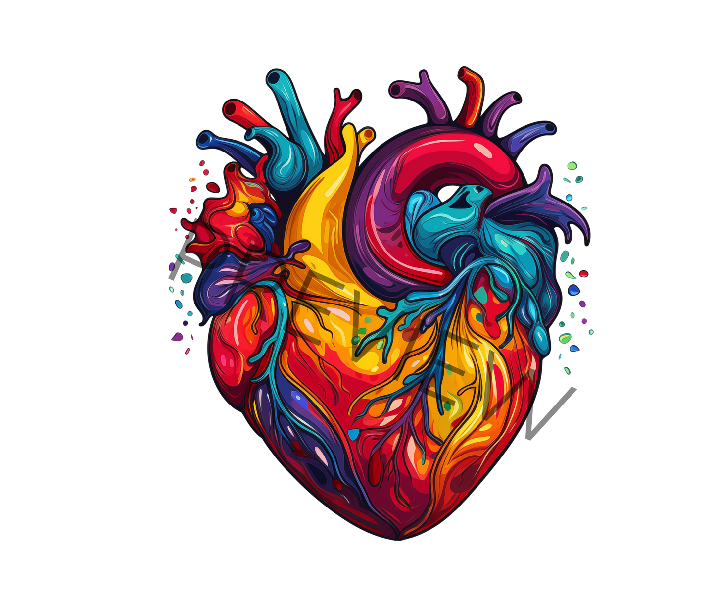 Groovy Human Heart | Anatomy Clipart | Heart Clipart | Medical Graphics | Anatomic Heart | Valentines Art | Medical Png Svg | Commercial Use