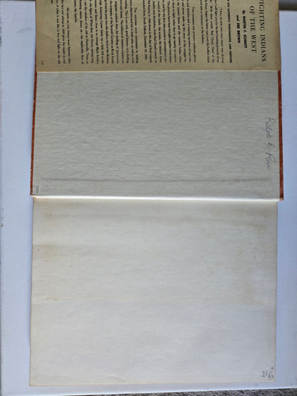 Fighting Indians of the West by Schmitt & Brown 1948 HC – Acceptable Condition