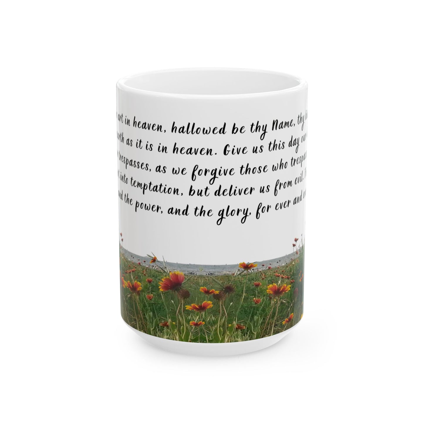 Lords Prayer Mug - Christian Scripture Coffee Cup, Galveston Bay Photo, Faith Gift, Bible Verse Mug, Prayer Morning Devotional Cup
