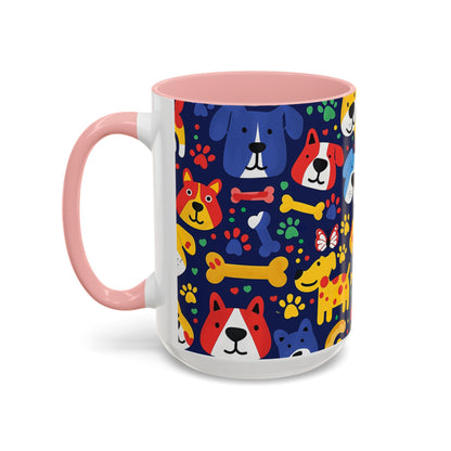 Whimsical Dog-Themed Coffee Mug, Fun Pet Lover Gift, Colorful Animal Cup, Unique Housewarming Present, Dog Owner Accessories