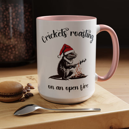 Crickets Roasting Bearded Dragon Christmas Mug Funny Reptile Lover Gift Lizard Holiday Coffee Cup Cute Beardie Pet Present