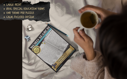 Large Print Word Search: A Stress-Relief MIND FIDGET Puzzle Book for Focus & Calm - A Special Educator's Pick: 100 Stress-Relief Puzzles • 1,600 Words for Relaxation and Mental Reset