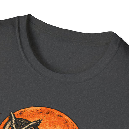 Night Owls & Black Cats Halloween Shirt, Vintage Owl and Cat T-Shirt, Retro Halloween Moon Tee, Spooky Animal Lover Shirt